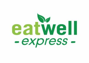 logo with with eatwell express. Image of leaf