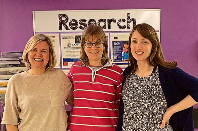 Left to right: Jayne Wagstaff is a Research Midwife, Malenka Bissell is a paediatric cardiologist and Rebecca Spencer is an obstetrician.