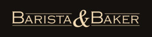 Black logo with gold Barista and Baker text