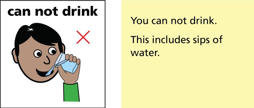 You can not drink. 
This includes sips of water.