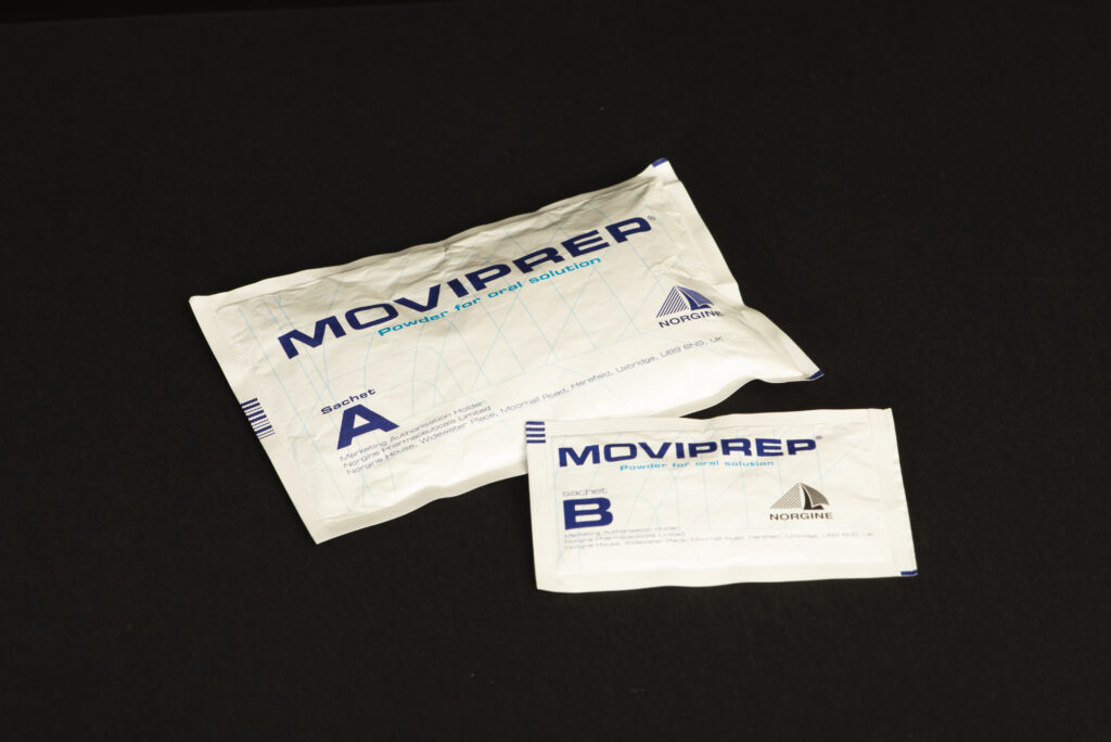 Photograph of sachet A and sachet B.