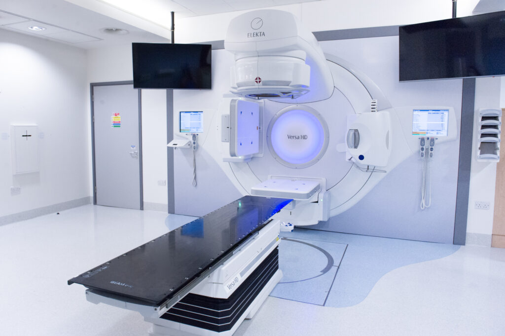 A treatment machine called a linear accelerator.