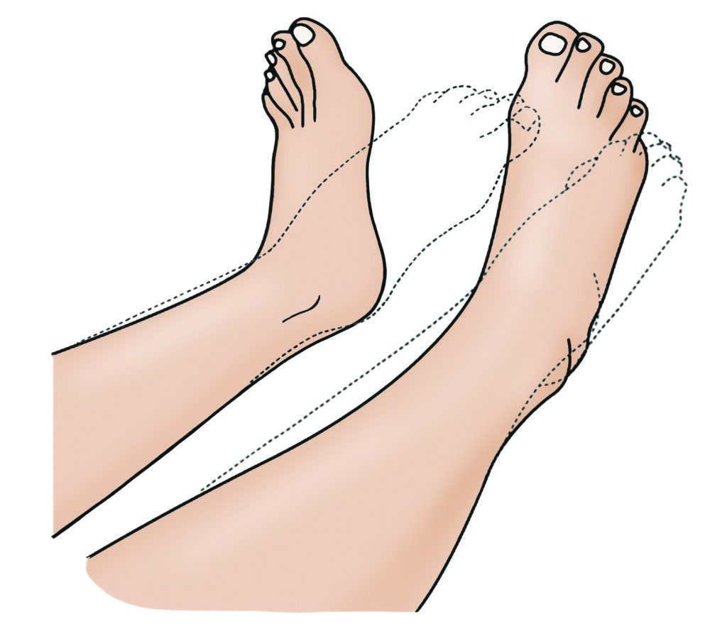 Illustration of legs showing bending feet