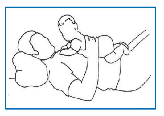 Image of child laying on parent/carers chest