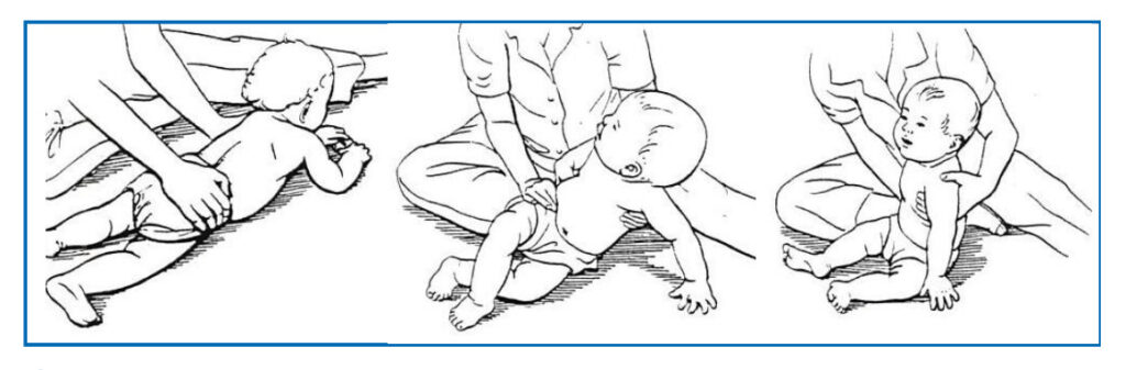 Image of child learning to move from tummy to sitting