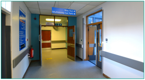 Gledhow Gauntlet Outside From J82 - You will come to an exit on your right with a sign to the multi-storey car park- go through this exit.