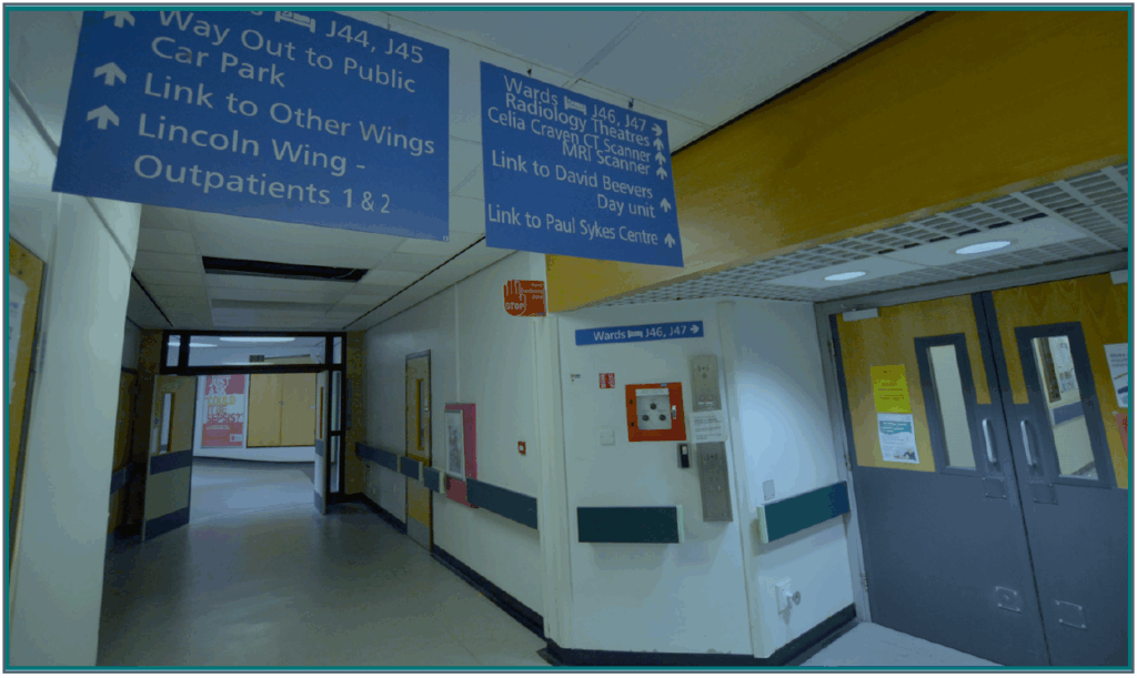 Bexley Route Inside From J46 or J47. Step 1. Start point. When leaving the ward corridor, turn right.