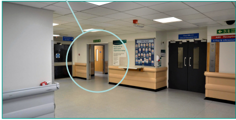 Bexley Route Inside From J46 or J47. Step 24. When emerging into the open area on ground floor, go through the doors shown, which are just next to doors to the outside (signposted Multi-storey car park).