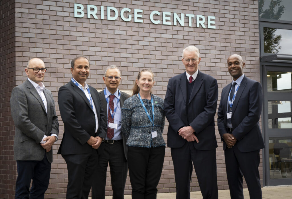 Left to right: Dr Magnus Harrison, Chief Medical Officer at Leeds Teaching Hospitals NHS Trust; Mr Vishwanath Hanchanale, Course Director; Mr Shekhar Biyani, Course Director of Finance and Innovation and Consultant Urologist; Mrs Mary Suphi, Chief Executive of the British Association of Urological Surgeons; Rt. Hon. Hilary Benn, Member of Parliament and Mr Mamoun Elmamoun, Course director and Consultant Urologist