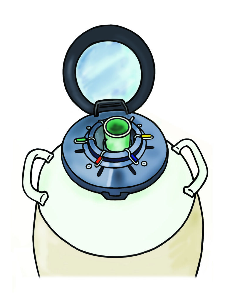 An illustration of a special freezer where your sample will be stored.