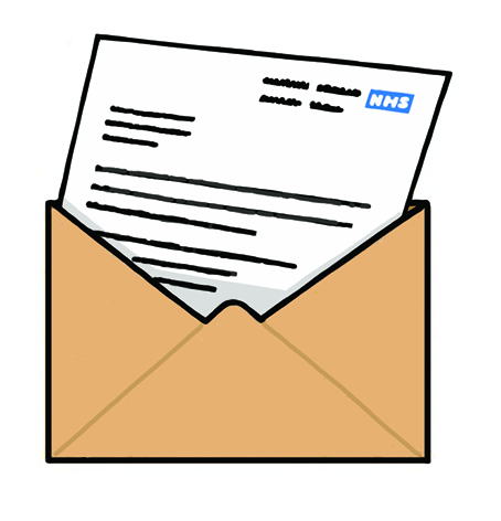 Illustration of a letter from the clinic.