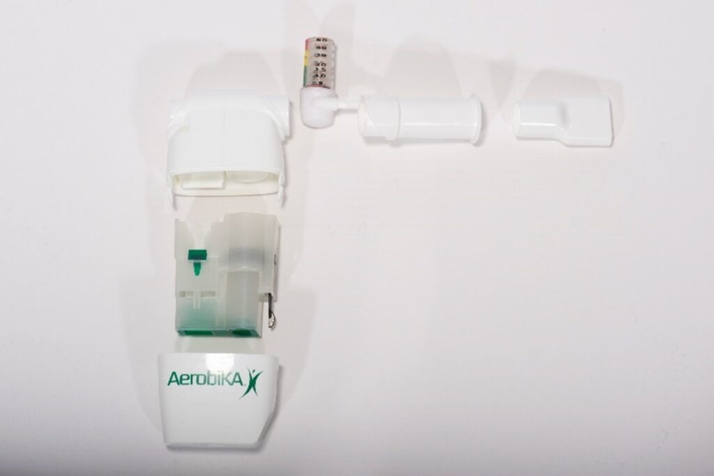 Photograph of disassembled AerobiKA device