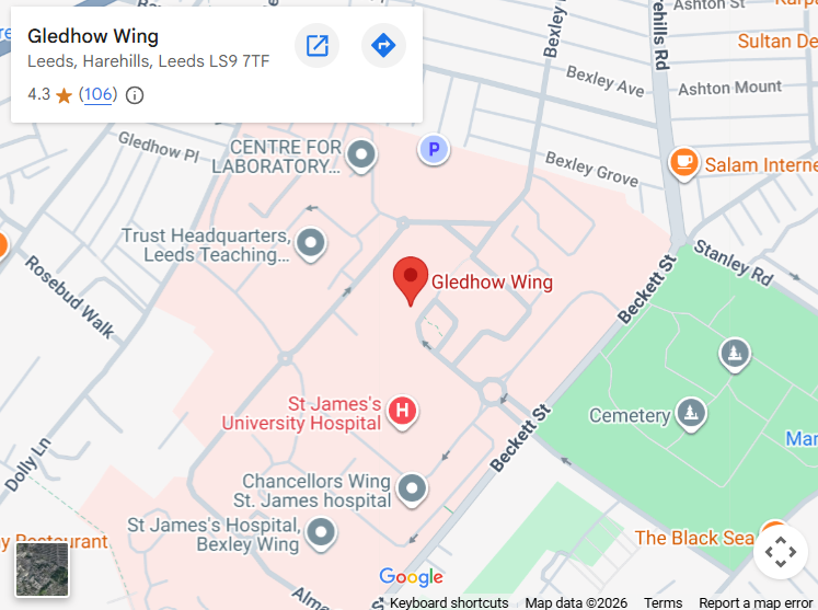 Gledhow Wing SJUH, Leeds, LS9 7TF.