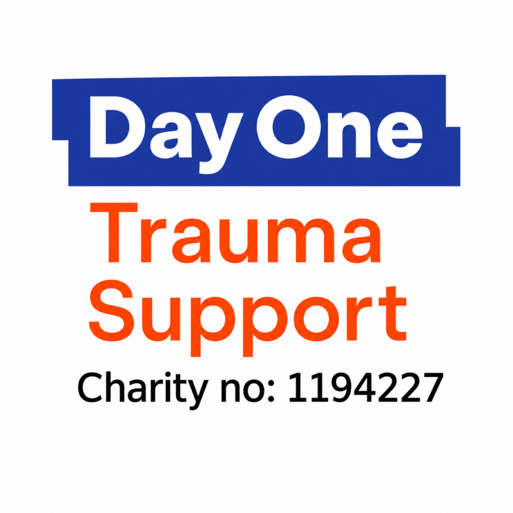 Day One Trauma Support Charity no: 1194227 Logo