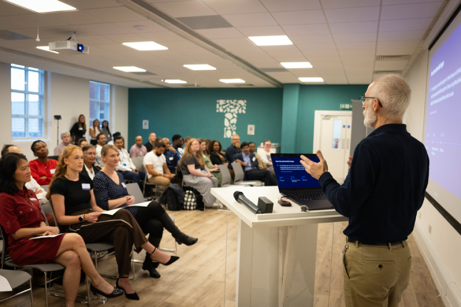 Photo of Professor Rory O'Connor addressing the audience