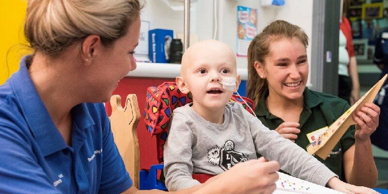 Picture of a young cancer patient in a ward